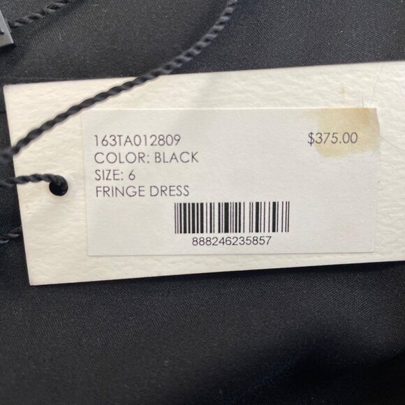 Milly Women's Black Fringe Sleeveless Mini Dress Sz 6 - New - Picture 7 of 9